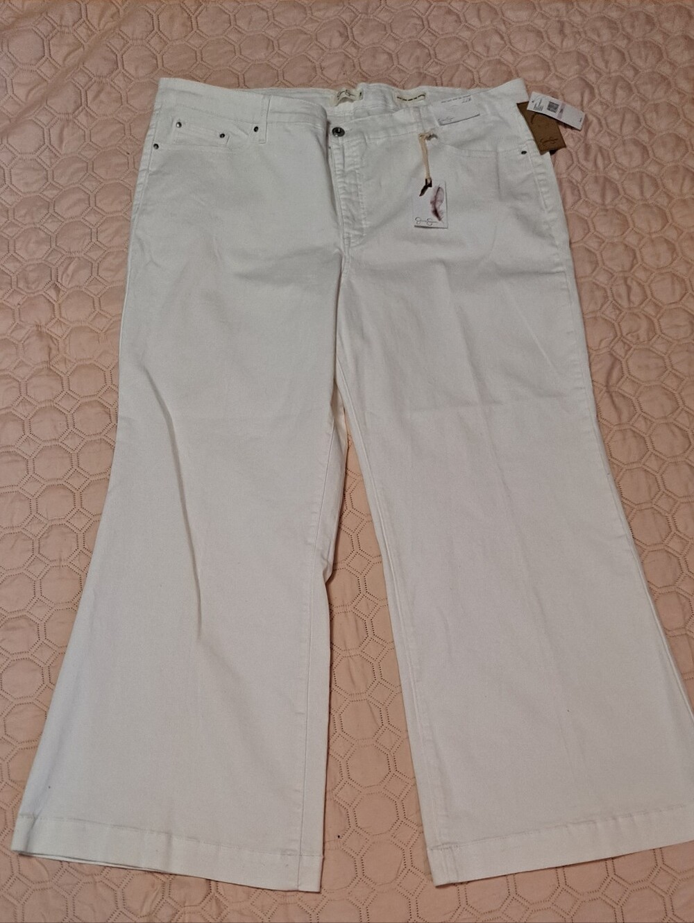 Jessica Simpson Women's White Wide-Leg Jeans - Classic Casual Fit 22W. NWT